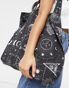 Сумка-шопер из органического хлопка с зодиакальным принтом ASOS DESIGN-Мульти