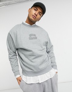 Oversized-свитшот с маленьким винтажным принтом "Chicago" ASOS DESIGN-Серый