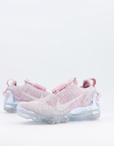 Серо-розовые кроссовки Nike Vapormax Flyknit MOVE TO ZERO-Серый
