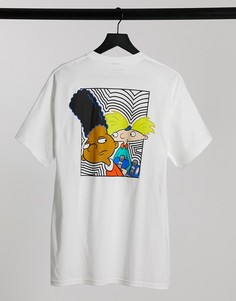 Белая футболка в стиле oversized с принтом «Эй, Арнольд!» New Look-Белый