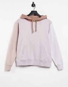 Худи в стиле oversized со вставками колор-блок в пастельных оттенках и логотипом-галочкой Nike-Многоцветный