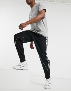 Черные джоггеры из джерси тремя полосками adidas Originals adicolor-Черный