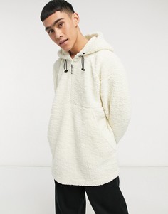 Худи из искусственного меха в стиле oversized с рукавами реглан ASOS DESIGN-Бежевый