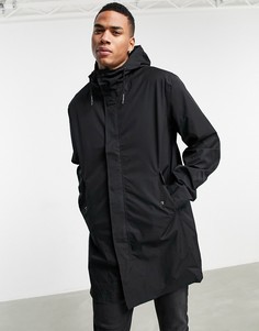 Черная удлиненная водонепроницаемая ветровка ASOS DESIGN-Черный цвет