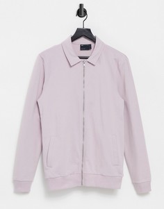 Розовая обтягивающая трикотажная куртка Харрингтон ASOS DESIGN-Сиреневый