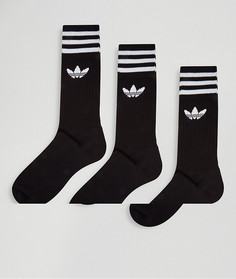 Набор из 3 пар черных носков с логотипом-трилистником adidas Originals adicolor-Черный цвет