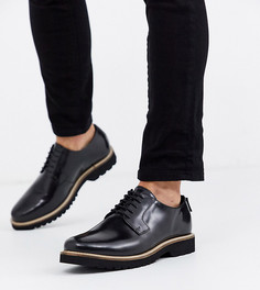 Черные ботинки для широкой стопы на шнуровке и массивной подошве Ben Sherman-Черный