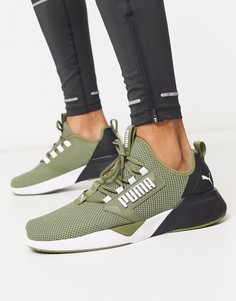 Кроссовки цвета хаки PUMA Running Retaliate-Зеленый цвет