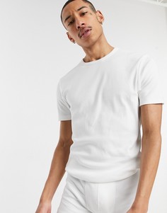 Белая пижама с футболкой и боксерами-брифами в рубчик ASOS DESIGN-Белый