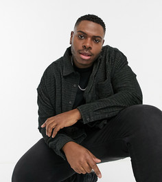 Черная выбеленная oversize-рубашка в стиле 90-х из фактурного вельвета ASOS DESIGN Plus-Серый