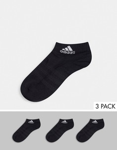 3 пары черных носков до щиколотки adidas Training-Черный