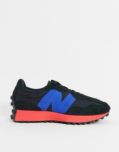 Черные с красным кроссовки New Balance 327-Черный цвет