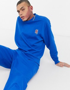 Ярко-синий свитшот в стиле oversized с вышитым логотипом "NYC" от комплекта ASOS DESIGN-Голубой