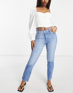 Голубые прямые джинсы из органического хлопка Bershka-Голубой