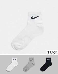 3 пары носков до щиколотки разных цветов Nike Training-Многоцветный