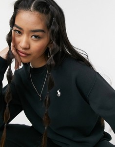 Черный свитер с круглым вырезом и логотипом Polo Ralph Lauren-Черный цвет