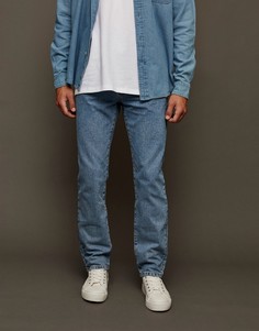 Прямые джинсы выбеленного голубого цвета Topman-Голубой