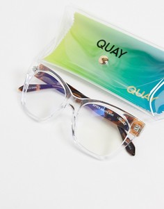 Женские прозрачные солнцезащитные очки мини с защитой от синего излучения Quay After Hours-Прозрачный