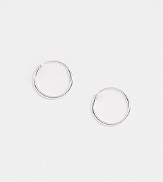Эксклюзивные серьги-кольца диаметром 12 мм из стерлингового серебра Kingsley Ryan-Серебряный