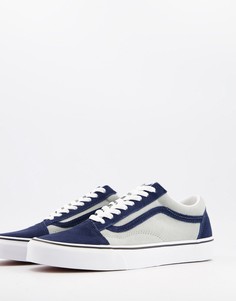 Синие/белые кроссовки Vans Old Skool-Белый