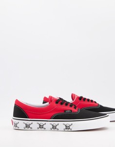 Черные с красным кроссовки Vans Era-Черный цвет