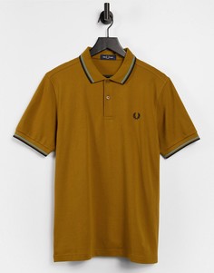 Светло-коричневое поло с двойным кантом Fred Perry-Коричневый цвет