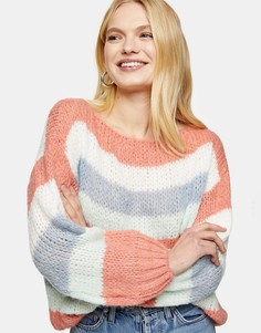 Разноцветный oversized-джемпер в полоску Topshop-Многоцветный