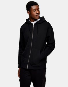 Худи черного цвета на молнии Topman-Черный цвет