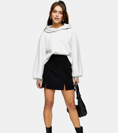 Черная мини-юбка из бенгалина Topshop Petite-Черный цвет