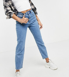 Выбеленные узкие джинсы в винтажном стиле с завышенной талией ASOS DESIGN Petite-Голубой