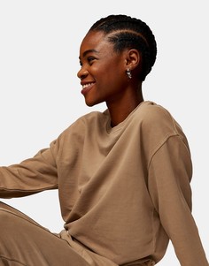 Свитшот с эффектом кислотной стирки Topshop-Коричневый