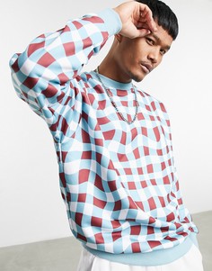 Oversized-свитшот со сплошным принтом в клетку ASOS DESIGN-Многоцветный