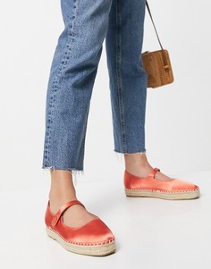 Персиковые эспадрильи «Мери Джейн» из атласа ASOS DESIGN Jane-Оранжевый