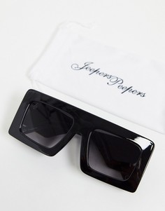 Черные солнцезащитные очки с прямым верхом Jeepers Peepers-Черный цвет