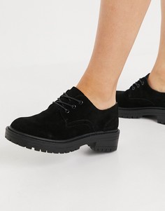 Черные замшевые туфли на шнуровке Topshop-Черный цвет