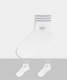 Набор из 2 пар белых носков со светоотражающей отделкой adidas Originals-Белый