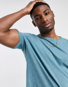 Синяя футболка с эффектом кислотной стирки Brave Soul-Зеленый цвет