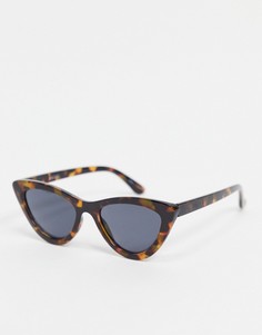 Коричневые солнцезащитные очки в черепаховой оправе «кошачий глаз» Pieces-Коричневый цвет