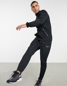 Черный спортивный костюм с белой отделкой Nike Football Academy-Черный цвет