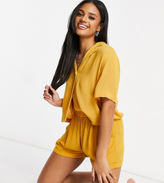 Пляжные шорты горчичного цвета с эластичным поясом от комплекта Iisla & Bird Exclusive-Желтый