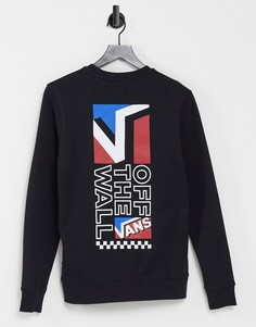 Черный свитшот с круглым вырезом и принтом сзади Vans Dimension-Черный цвет