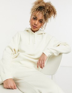 Белая худи в стиле oversized с небольшим логотипом-галочкой Nike-Белый