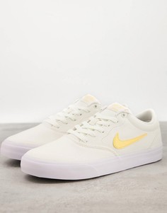 Кремовые парусиновые кроссовки Nike SB Charge-Белый