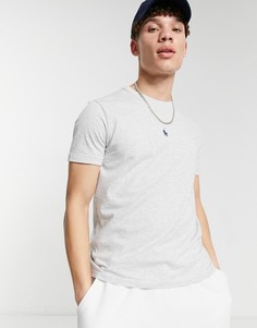 Серая спортивная футболка с логотипом игрока по центру Polo Ralph Lauren-Серый