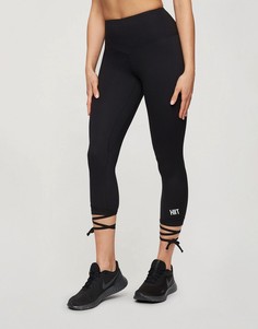 Черные леггинсы со шнурками HIIT-Черный цвет