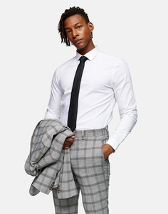 Белая эластичная рубашка с длинными рукавами Topman-Белый
