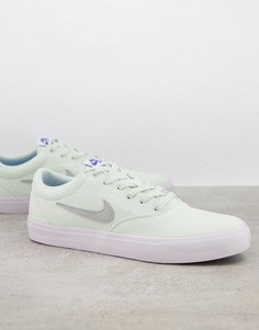 Светло-зеленые парусиновые кроссовки Nike SB Charge-Зеленый цвет