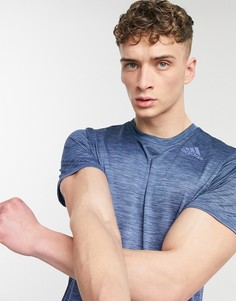 Синяя с градиентом футболка adidas Training-Голубой