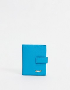 Кожаный кошелек для пластиковых карт голубого цвета с клапаном спереди Paul Costelloe-Голубой