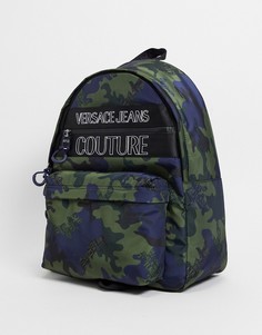 Многоцветный рюкзак с камуфляжной расцветкой и логотипом Versace Jeans Couture